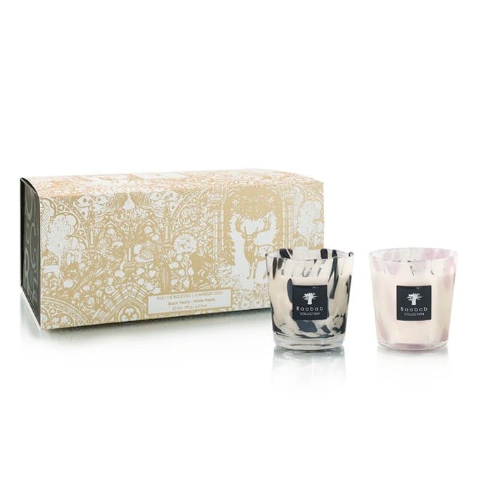 Black Et White Pearls Candle Duo